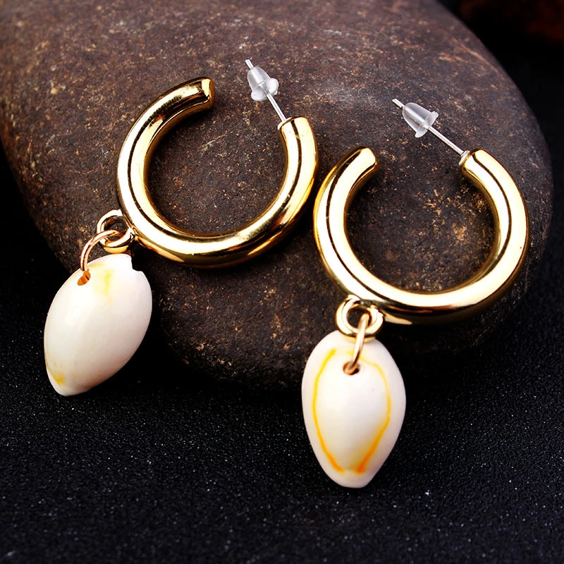 Fashion Creative Jewelry for Women Decoration Shell Pendant with 18K Gold Earrings