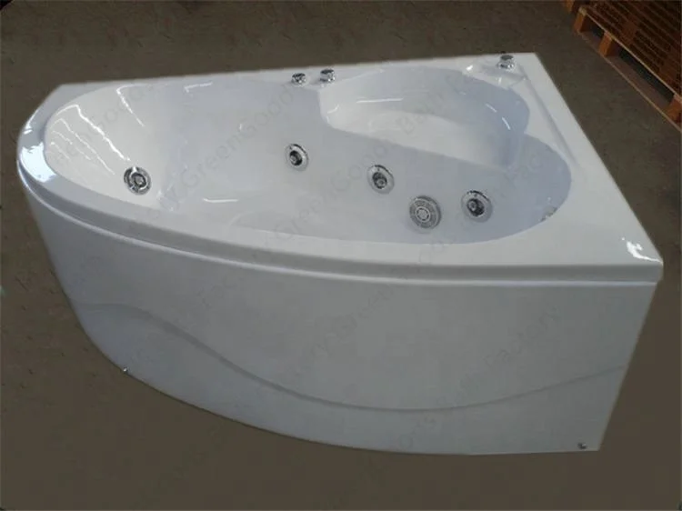 Cheap Price Corner Indoor Triangle Hot Tub Built-in Acrylic Bathtub