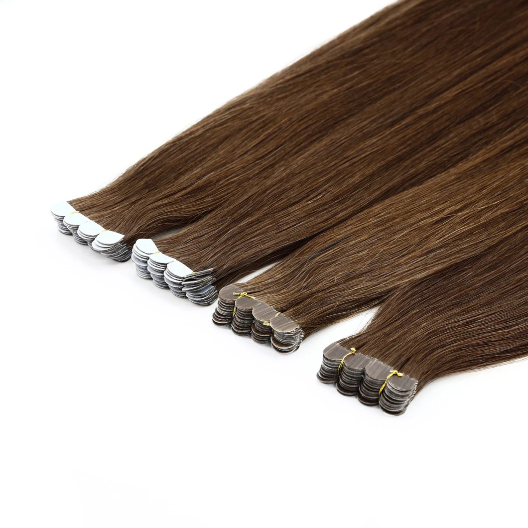 Top Quality Grade Raw Virgin Hair Unprocessed Russian Tape in Human Hair Extension Remy Tape Hair