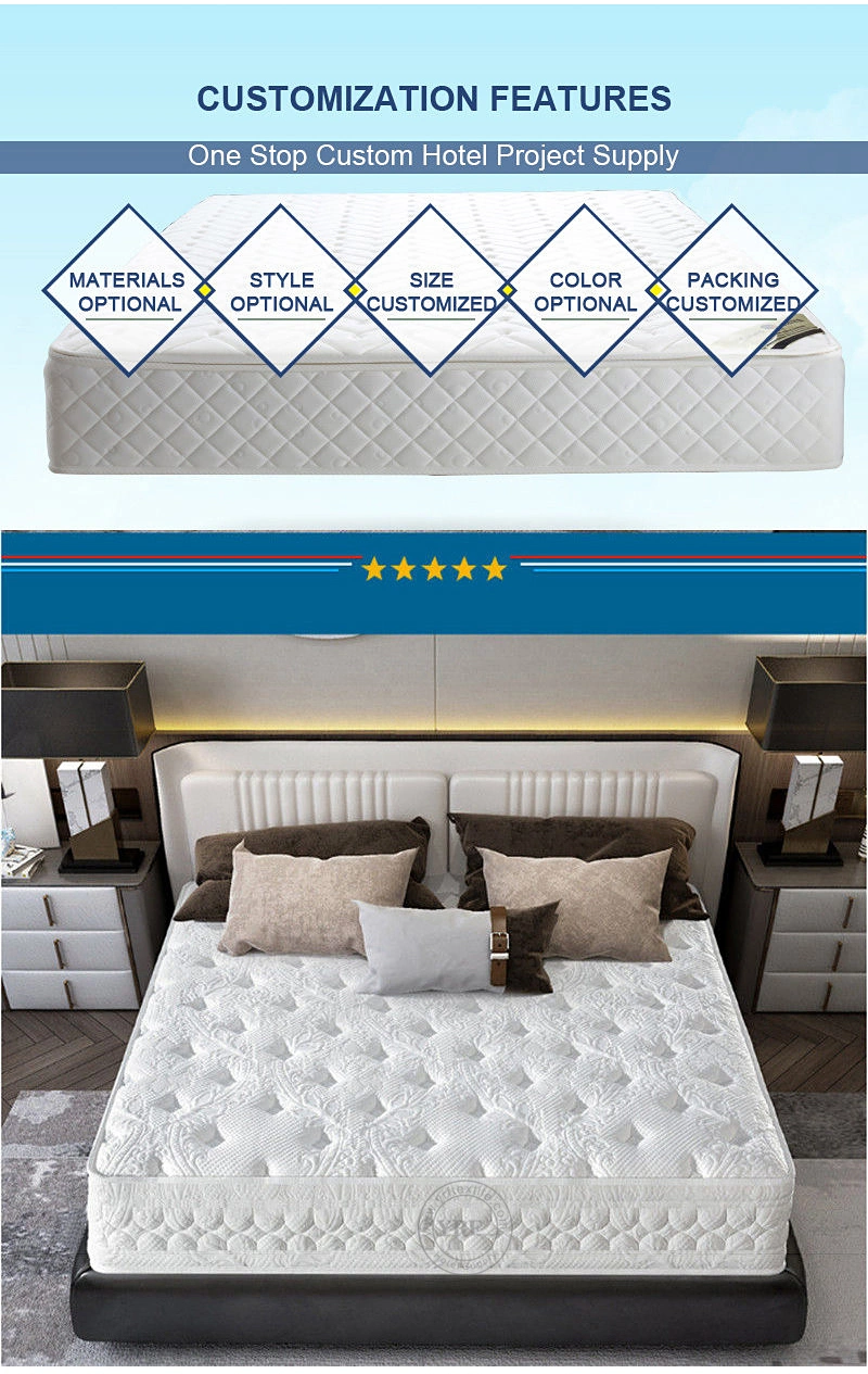 Star Hotel Bedroom Independent Spring Mattress High Quality Memory Foam High Quality for King Bed