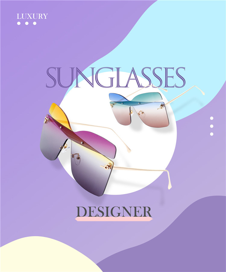 Kenbo Fashion Oversized Butterfly Sunglasses Women 2020 Brand Designer Vintage Gradient Rimless Sunglasses