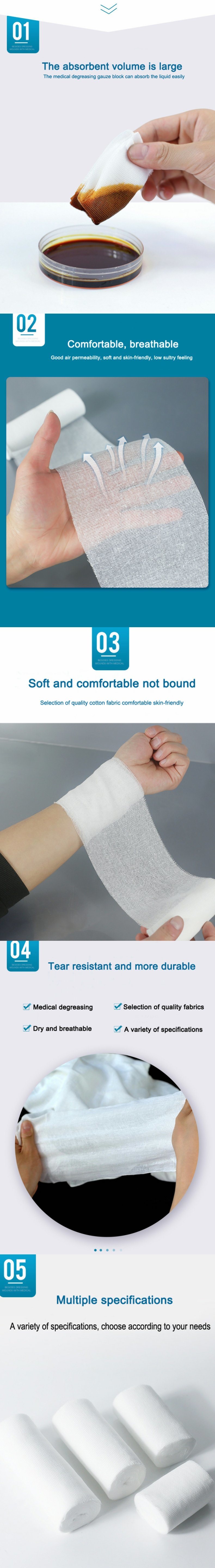 OEM 100% Cotton Gauze Various Sizes Gauze Bandage