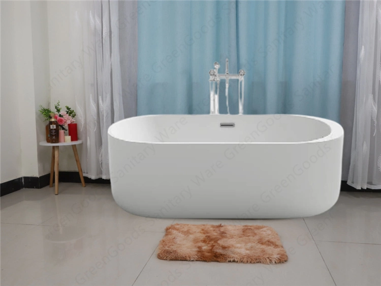 GreenGoods Sanitary Ware Wide Freestanding Tub 1700mm Acrylic Hot Bathtubs for Sale