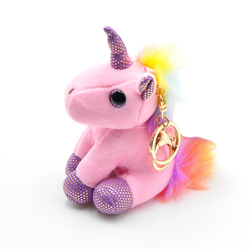 Colorful Unicorn Plush Keychain