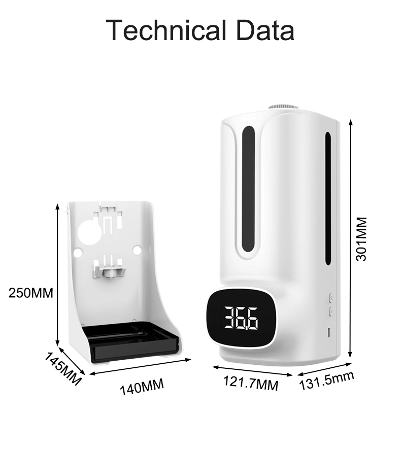K9 PRO Plus Thermometer Automatic Soap Dispenser, Spray Hand Sanitizer Soap Dispenser 1200ml