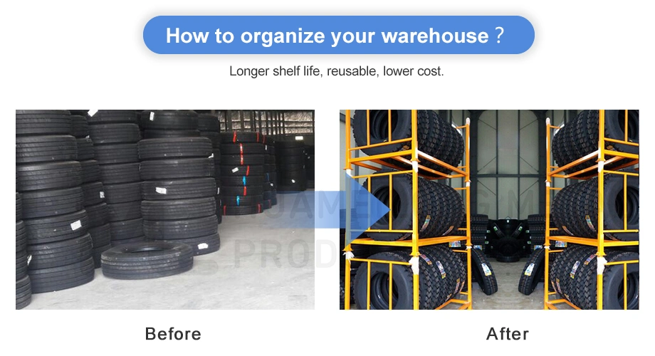 Adjustable Warehouse Storage Steel Stacking Truck Tyre Rack/Storage Racks