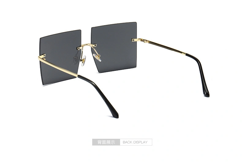 Wholesale Light Weight Metal Vintage Rectangular Rimless Square Sunglasses
