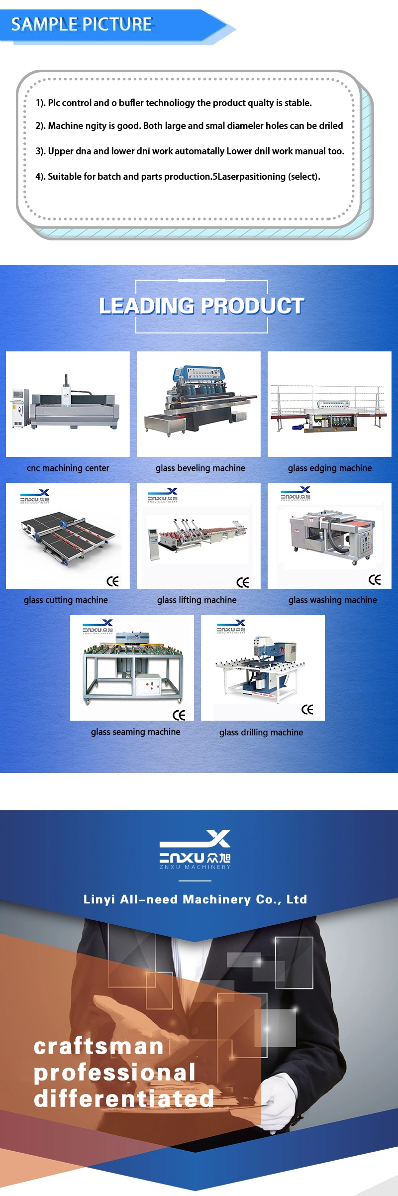 Factory Price CNC Glass Engraving Machine/ CNC Glass Drilling Machine