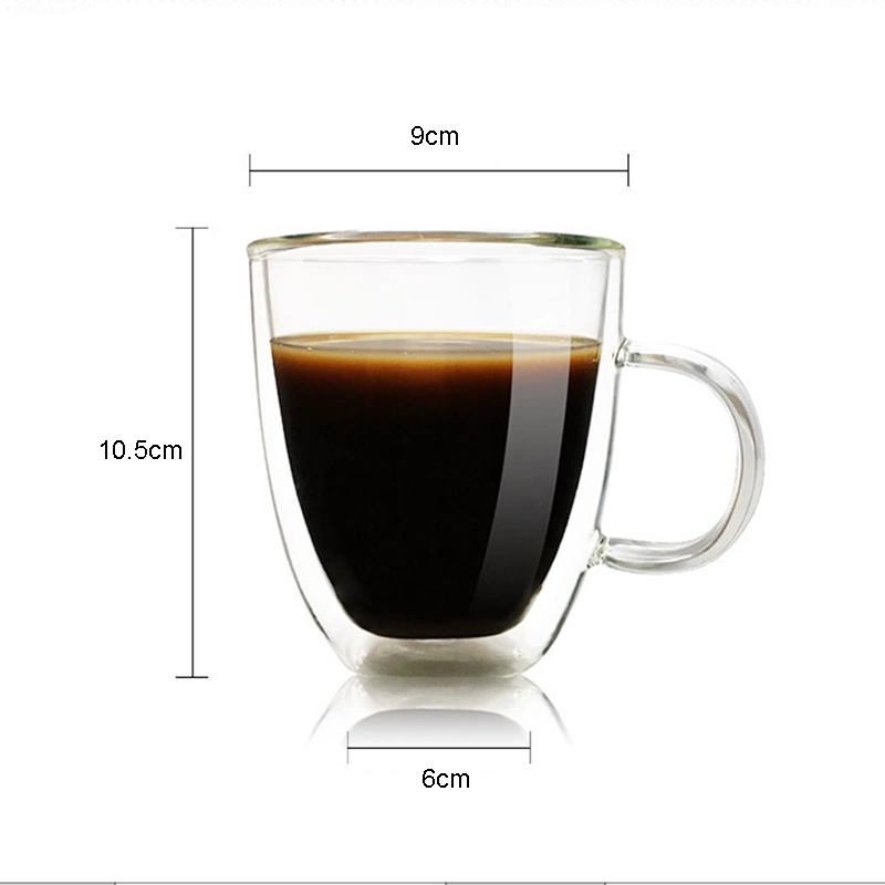 Double Layer Cup, Reusable Coffee Cup, Double-Wall Borosilicate Glass Cup Coffee Mug Cup