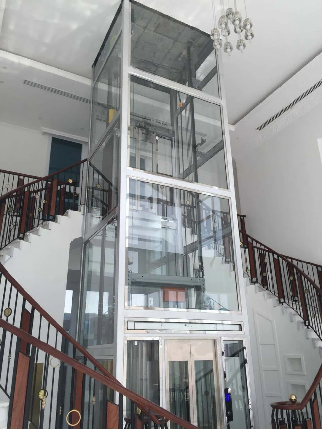 Aluminium Alloy Structure Full Glass Sightseeing Panoramic Passenger and Home Elevator