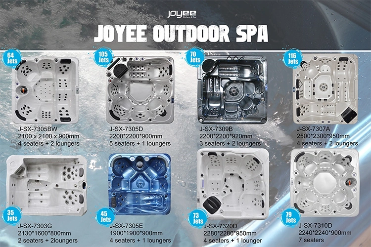 6 Persons Freestanding Garden Hydro Massage Big Hottub Outdoor SPA Hot Tub Whirlpool with Jacuzzi Jets