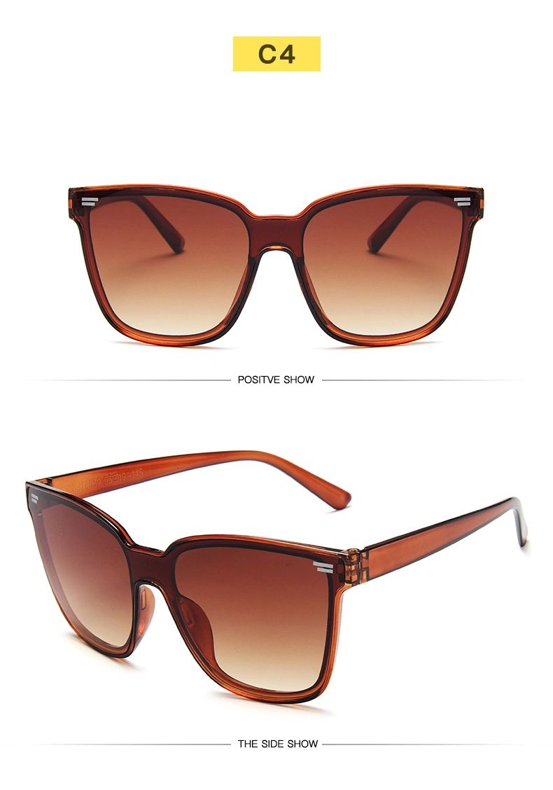 New Fashion Big Frame Sunglasses Gradient Color Beach Sunglasses