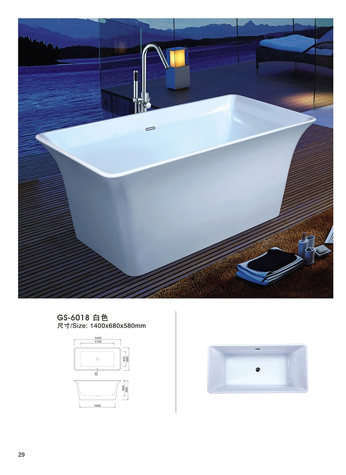 Small Size Rectangle Bathtub, Bathtub with Freestanding Style (6018)