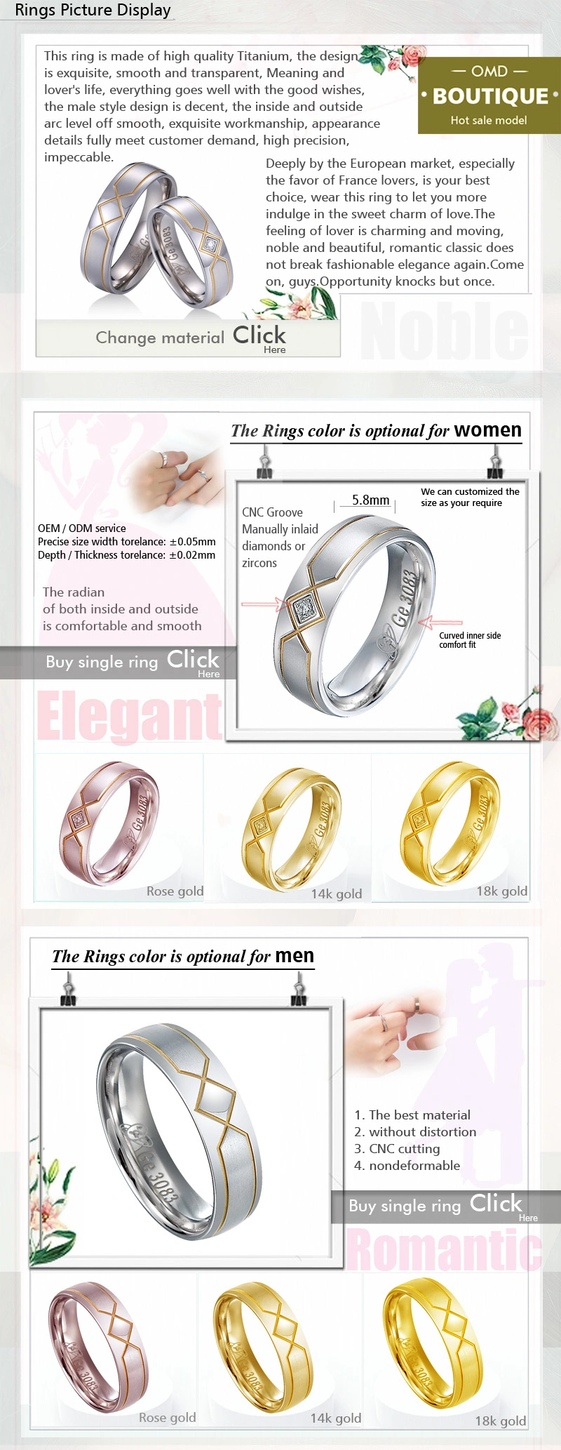 925 Silver Ring Diamond Bride Rings Set 18K Ear Ring Earrings Women
