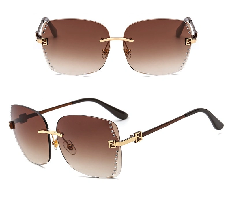 2020 Newest Fashion Frameless Diamond Womens Sunglasses