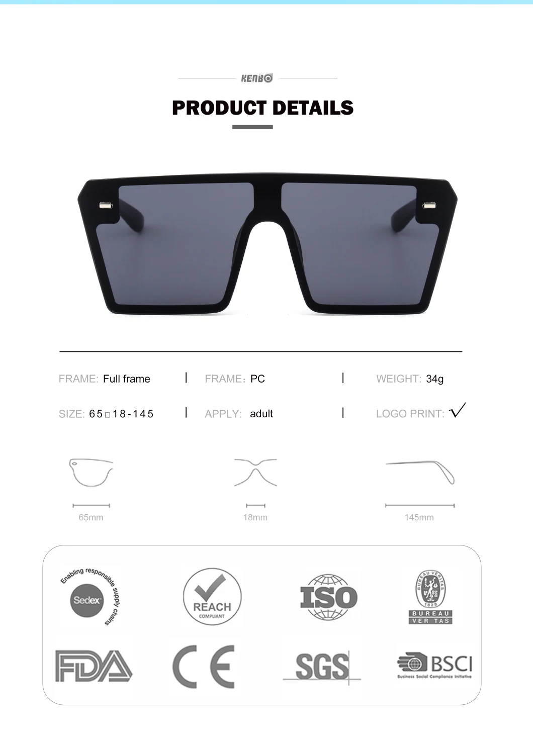 Fashion Sunglasses One Piece Lens Shield Squarewith Rivet