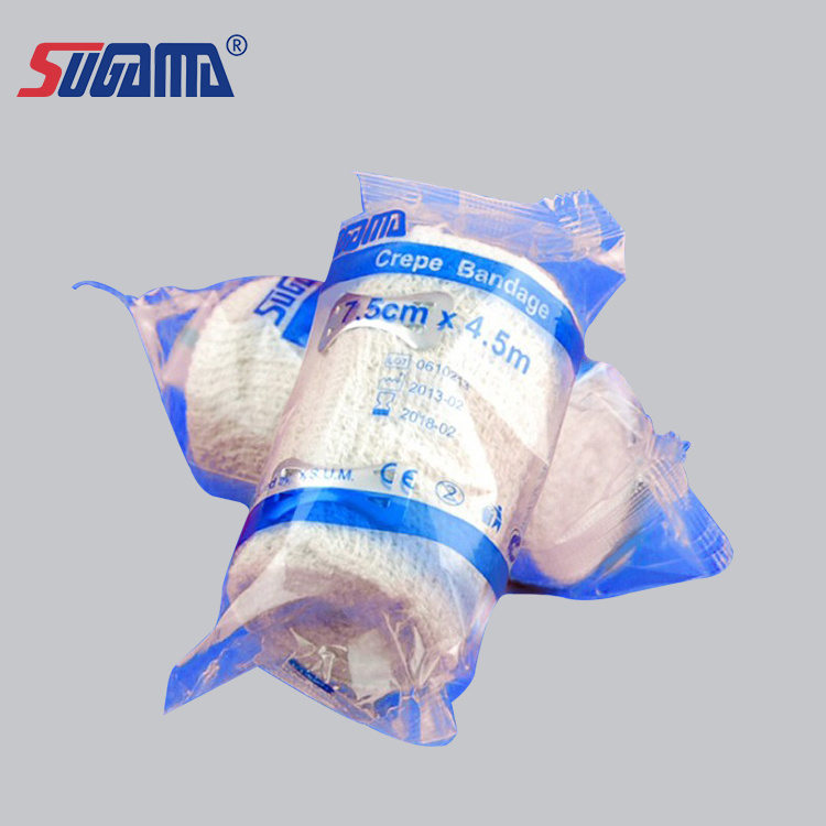 Elastic Wool 100% Cotton Crepe Bandage with Blue Lines