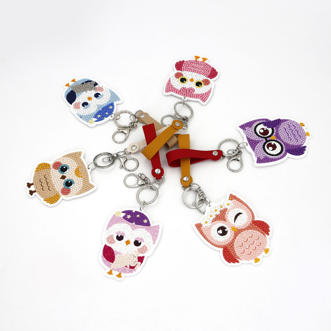 DIY Acrylic Keychain Promotion Gift Creative Owl Key Ring Souvenirs