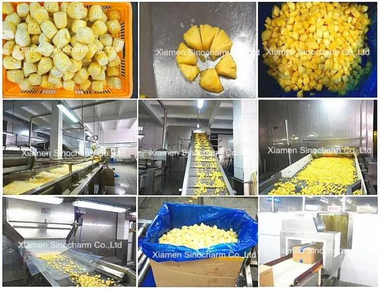 Sinocharm Brc-a Approved IQF 3-5cm Pineapple Cut Frozen Pineapple