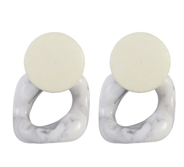 Exaggerated Geometric Earrings for Women Resin Stud Earrings