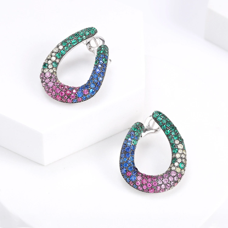 Stud Earrings Colorful Stones Elegant and Delicate Earrings for Women