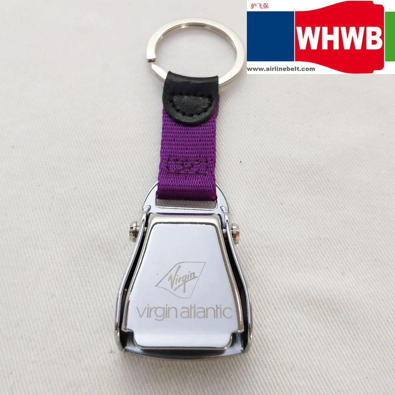 Virgin Atlantic Airways Shiny Finish Airplane Seat Belt Buckle Keychain Luggage Tag Flying Lover Key Chain Funny Key Ring Keyring Keychains