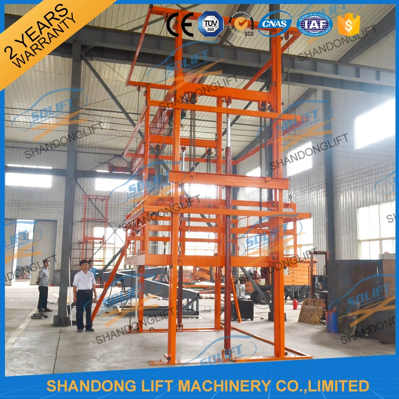 Cargo Material Loading Warehouse Elevator Lift, 500kgs 5m Hydraulic Freight Industrial Lifts Elevators