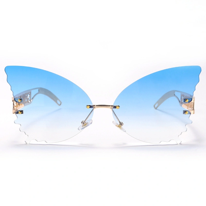 Oversize Frame Sunglass Hot Sale Butterfly Sunglasses with Metal Legs Multicolor