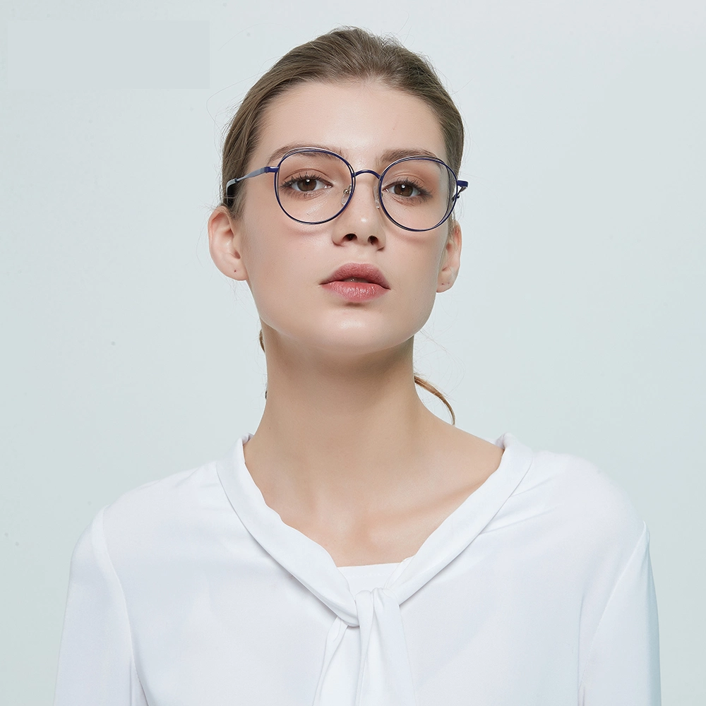Higo 2020 Metal Optical Frames Reading Glasses OEM Fashion Circle Oversize Eyewear Women