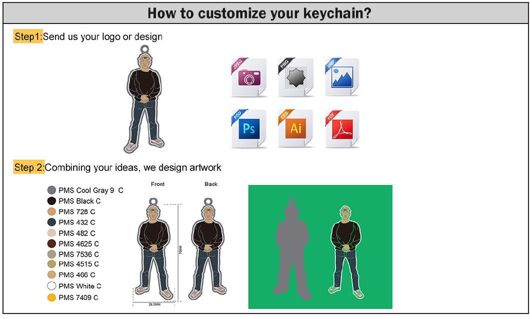 Customized Metal Keychains Printing Key Chain with Epoxy