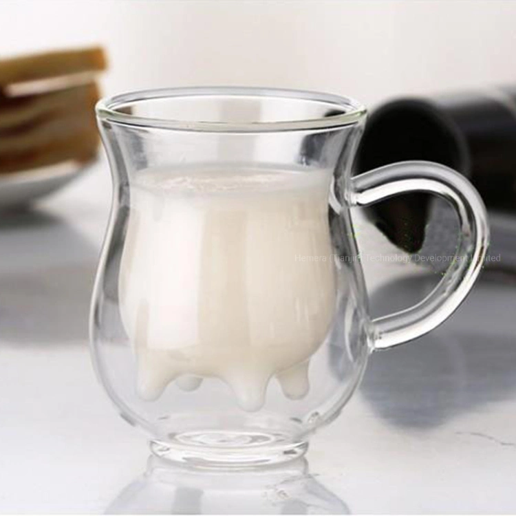 High Borosilicate Glass Double Layer Glass Oat Milk Mug Cow Shape