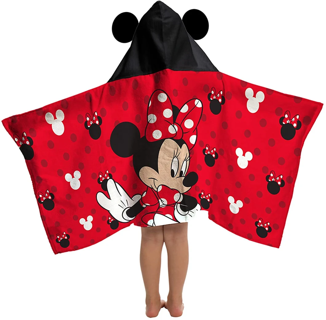 Mickey Mouse/Minnie Mouse Love Cotton Hooded Cape Bath/Pool/Beach Towel