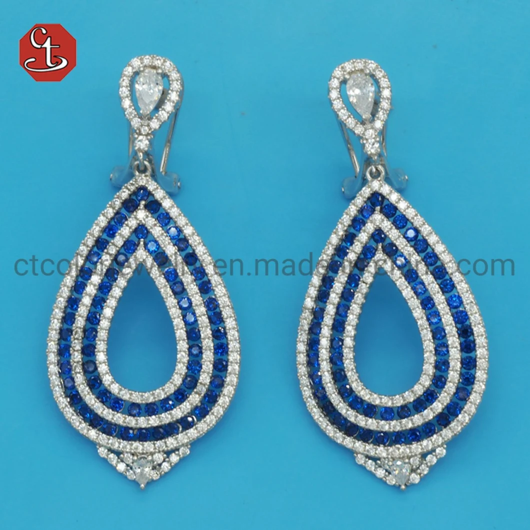 Vintage Cubic Zircon Drop Earrings Jewelry Temperament Design Water Drop Elegant Long Large Statement Dangle Micro Pave CZ Earrings For Women