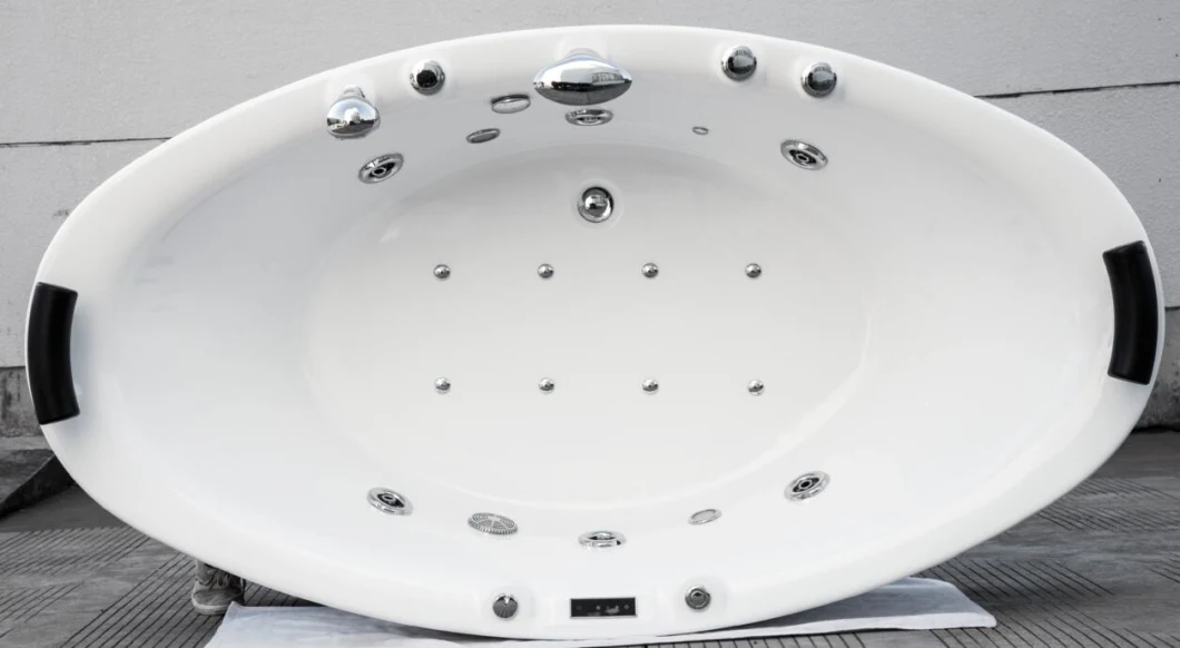 Freestanding Acrylic Jacuzzi Massage Whirlpool Bathtub 6PCS Big Massage Jets