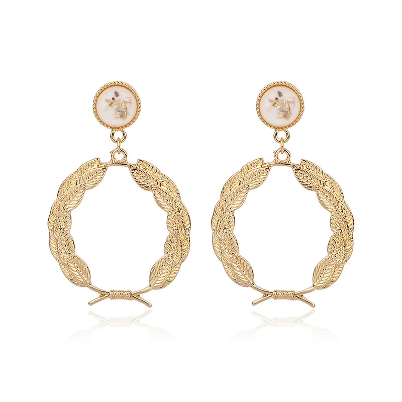 Ins Fashion Round Wreath Geometric Alloy Earrings for Sale