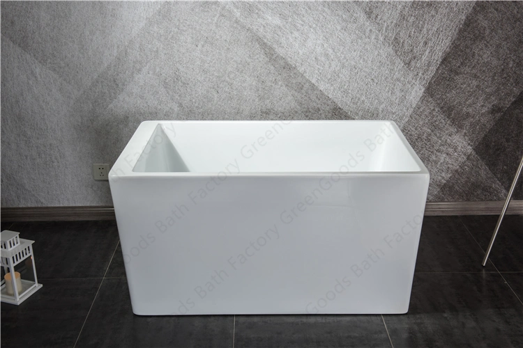 Acrylic Small Freestanding Soaking Mini Square Bath Tub 1300mm