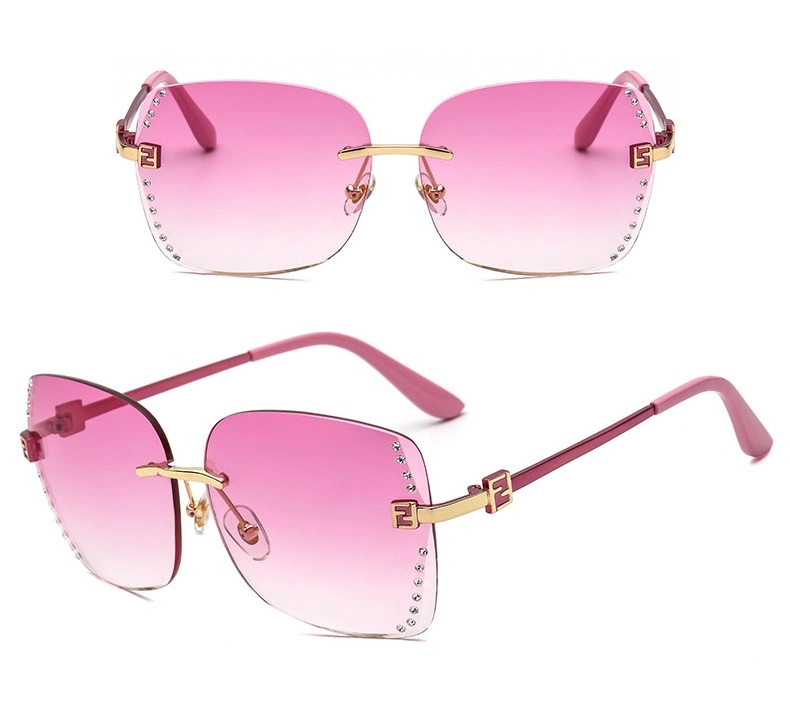 2020 Newest Fashion Frameless Diamond Womens Sunglasses