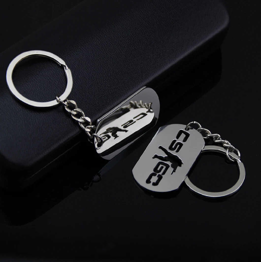 Counter Strike Csgo Keychain Stainless Steel Keychain Creative Gift Custom Lettering Men's Pendant STP2402