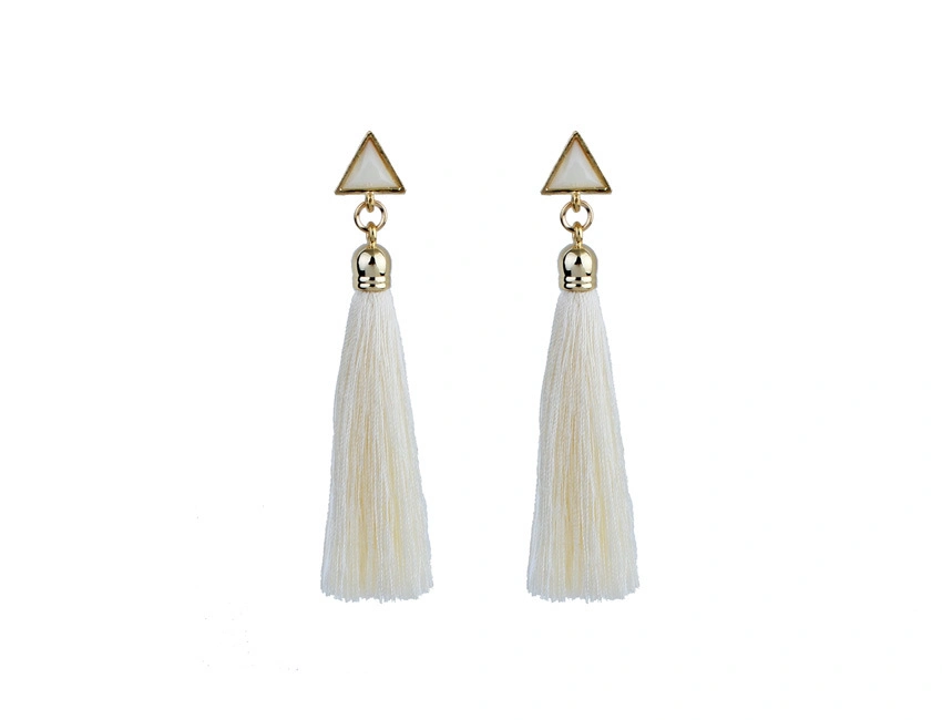 Fashion Boho Retro Jewelry for Women Wedding Long Tassel with Crystal Stone Stud Earrings