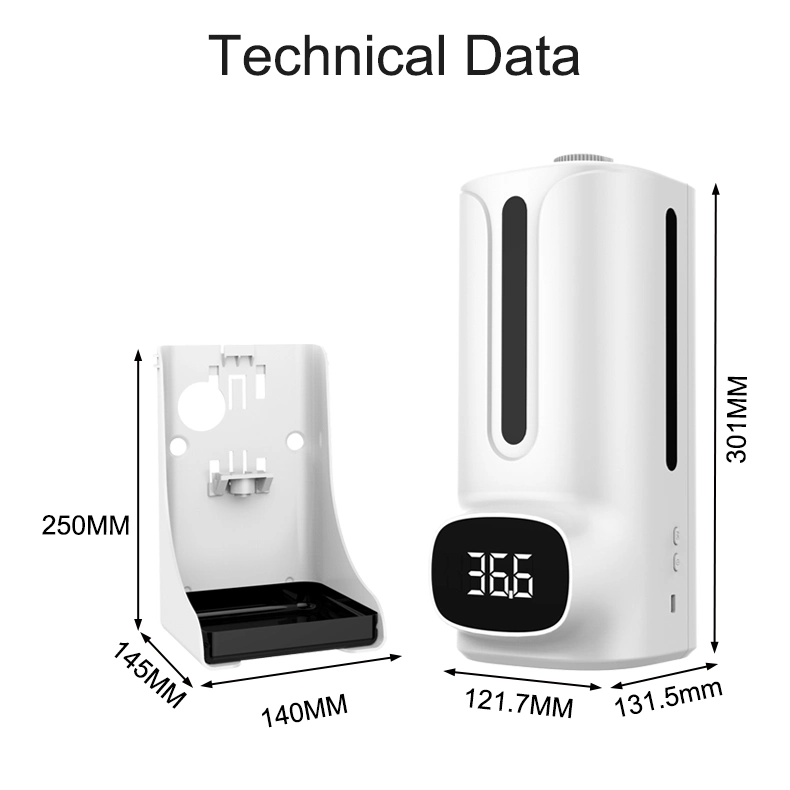 Bathroom Accessories K9 PRO Plus 1200ml Automatic Thermometer Hand Soap Dispenser