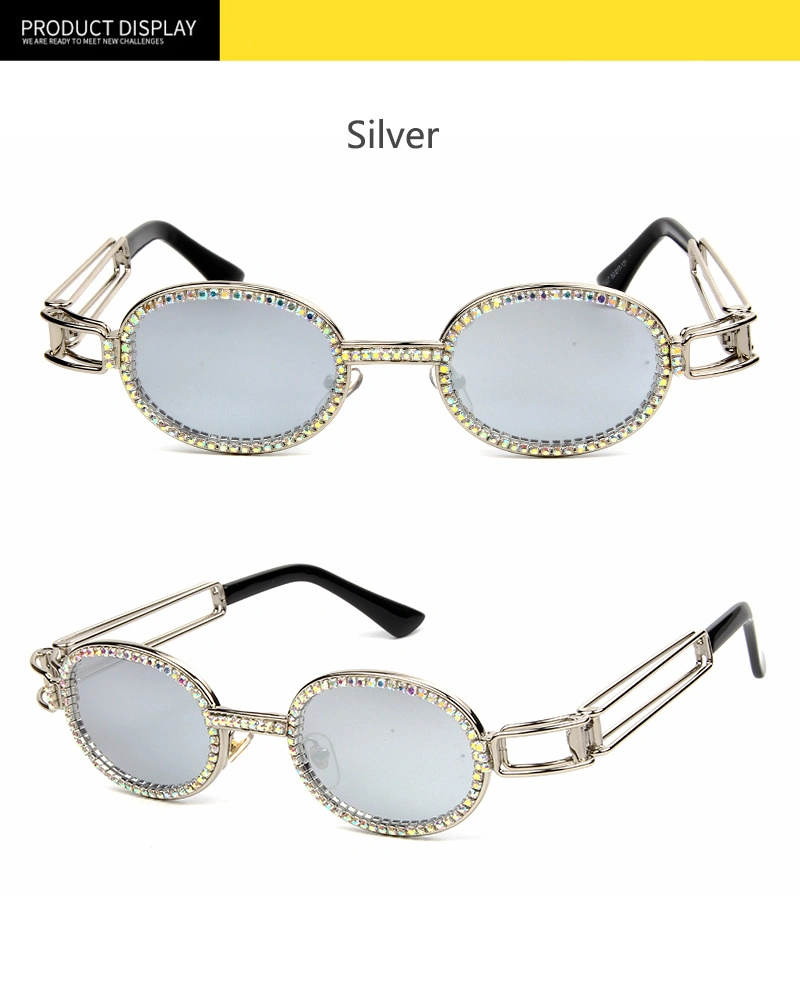 Female Rhinestones Eyewear Handmade Luxury Small Steampunk Sunglasses