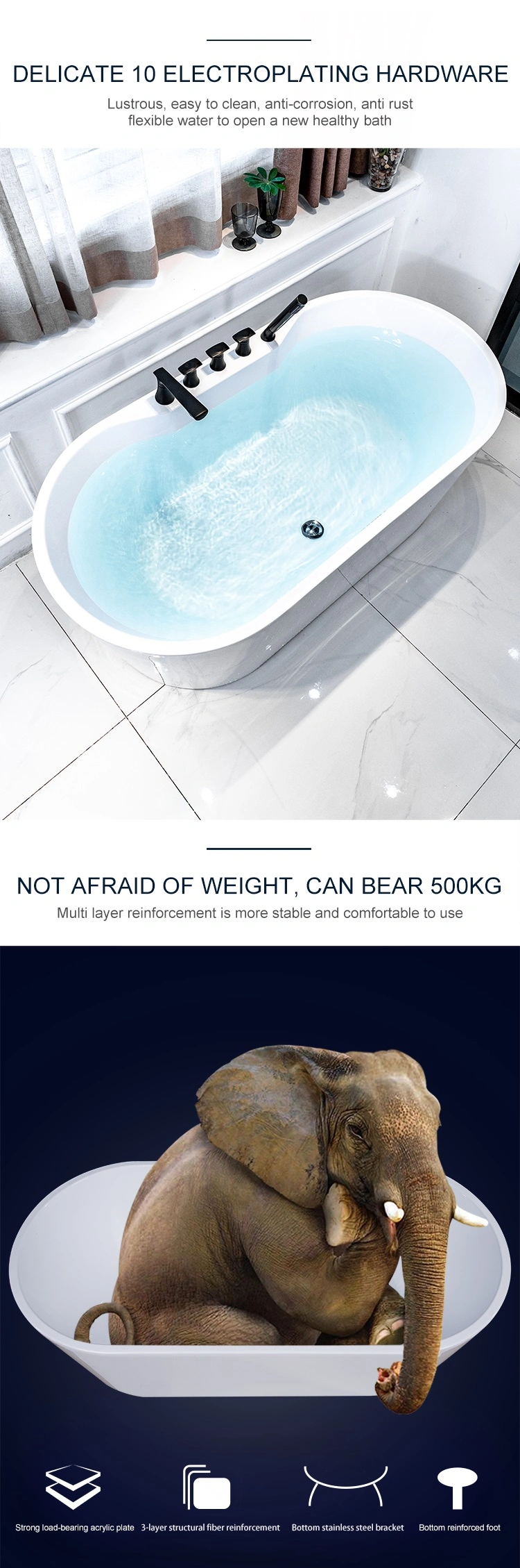 Featheredged High Quality Free Standing Bath Tub