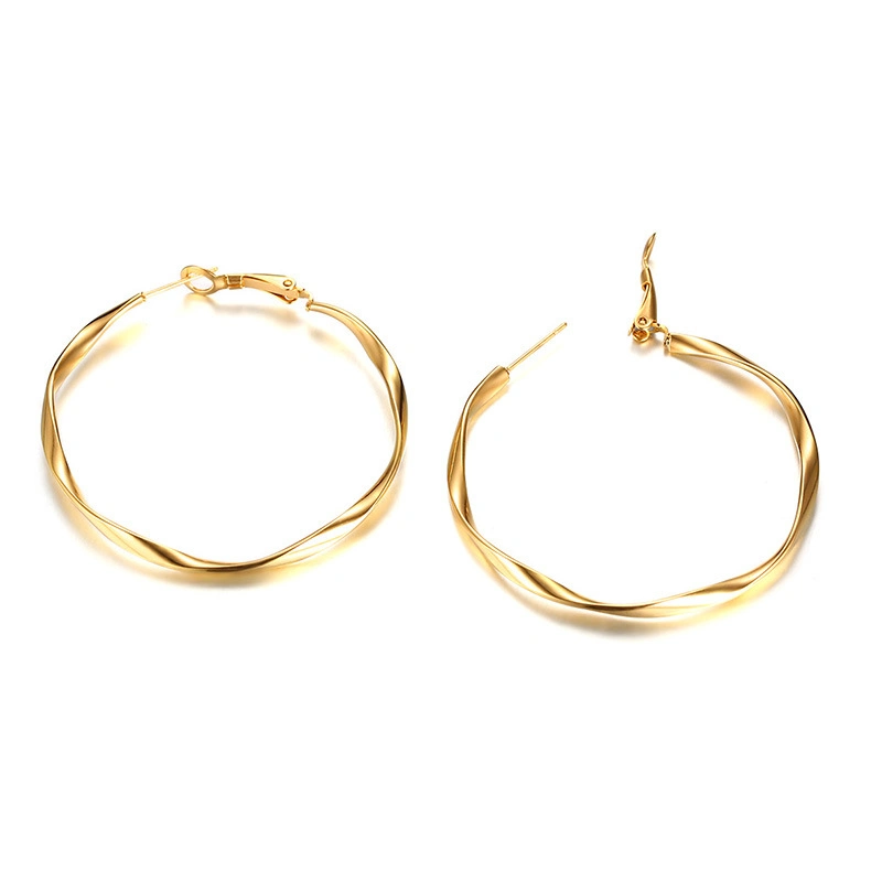 Fashion Jewelry Twisted O Ring Simple Earrings Ladies Wild Fashion Earrings Big Circle Earrings