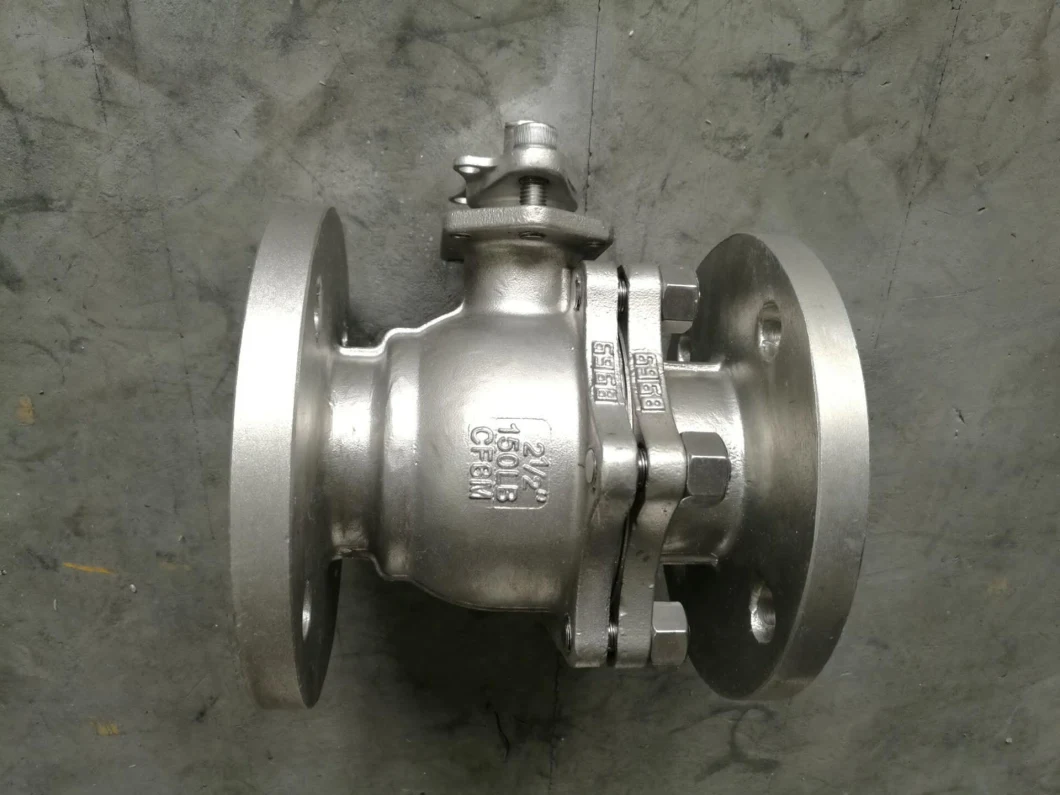 JIS 10K 2PC Flanged End Stainless Steel Industrial Ball Valve with Direct Mounting Pad