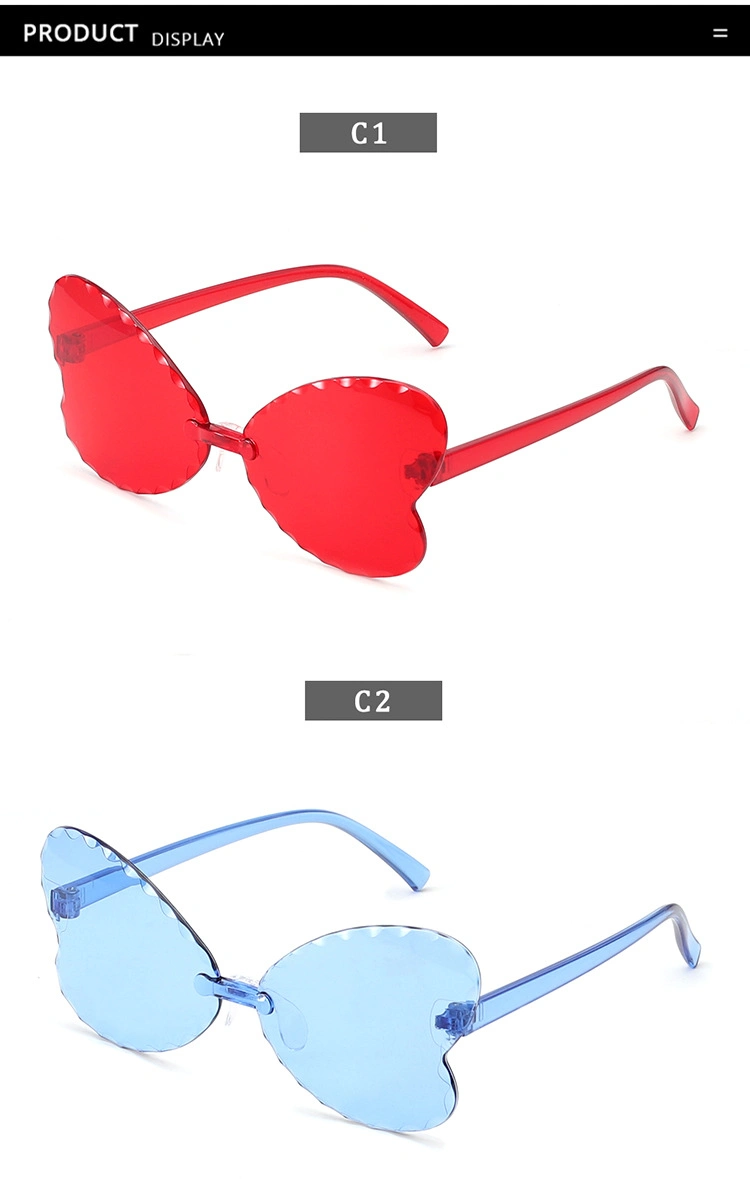 Wholesale 2020 Unique Fashion Colorful Frame Women Oversize Pink Clear Heart Sunglasses