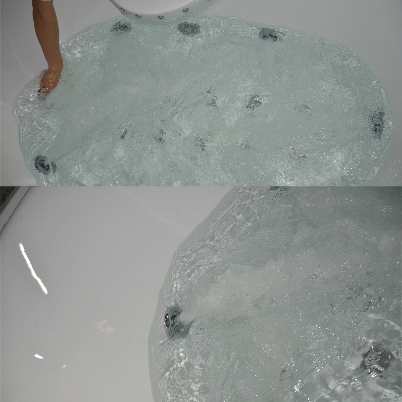 2 People Acrylic Corner Apron Bathtub with Tempered Glass Side