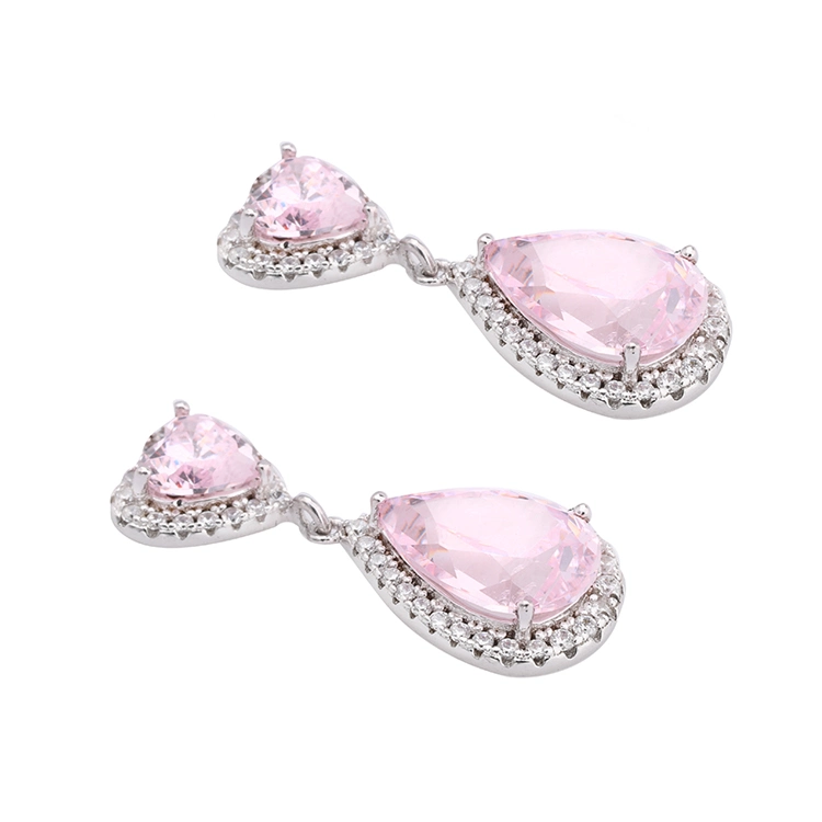 Pink Earrings Drop Long Elegant Earrings for Women