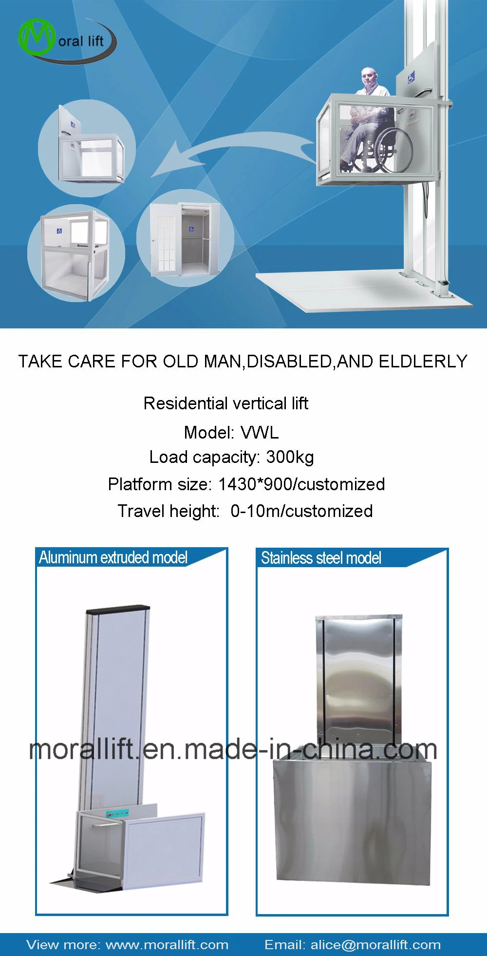 Residential Elevator Small Home Lift for Old People