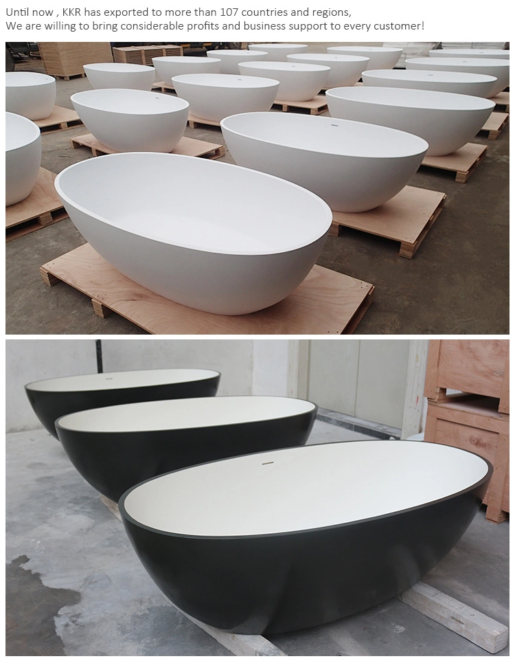 Solid Surface Bathtub Composite Resin Stone Freestanding Bath Tub Stone Tub 0302