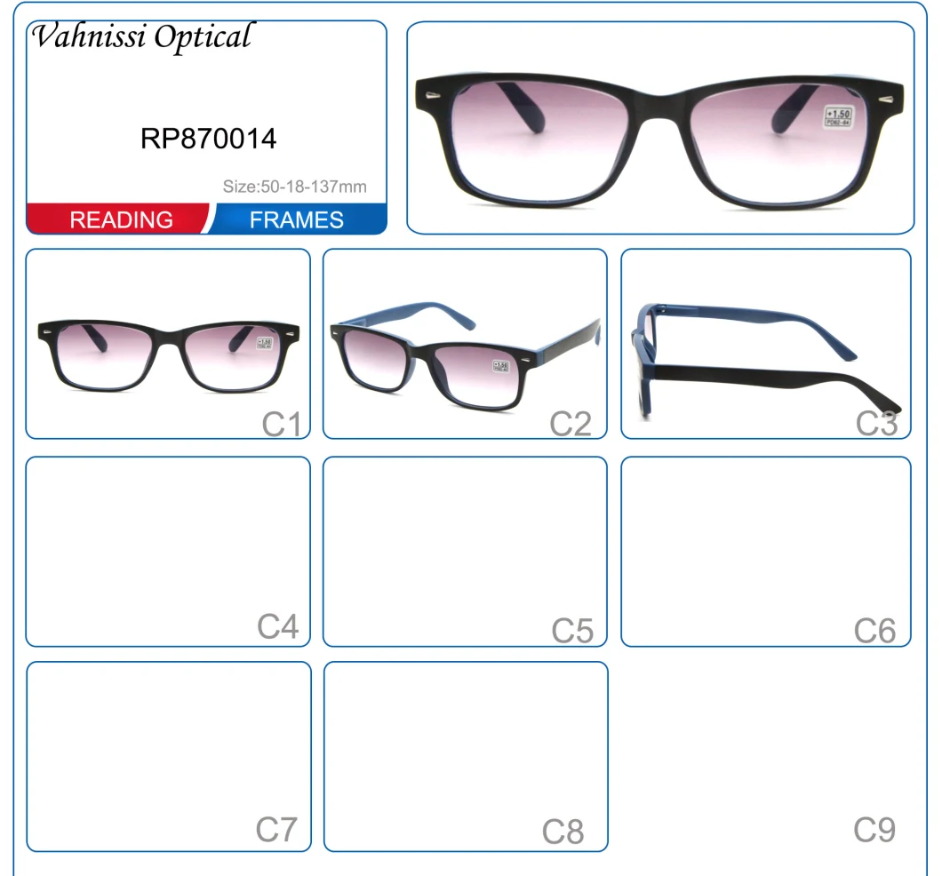 France Market Trending Styles Square Vintage PC Sunglass Innovative Reading Glasses